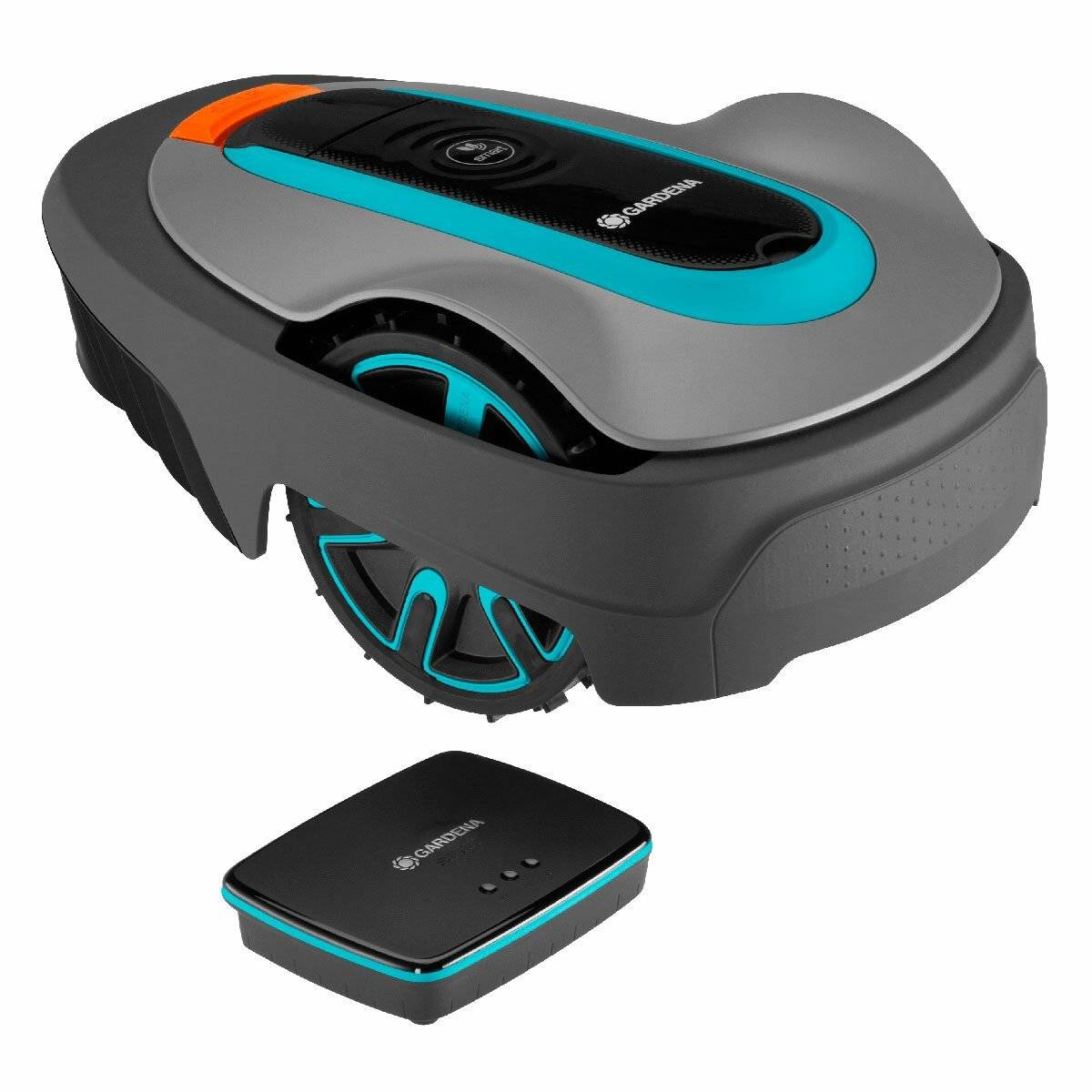 Mähroboter smart SILENO city 600m² Set (grau/türkis, Li-Ionen Akku 2,1Ah, mit smart Gateway, LONA-Technologie)