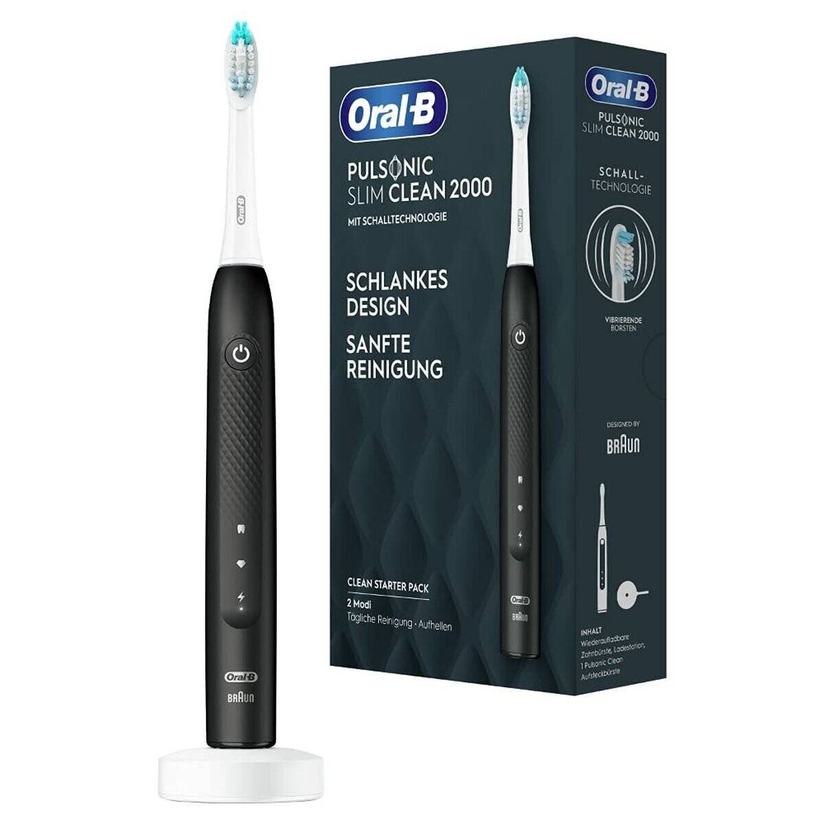 Braun Braun Oral-B OralB Toothbrush Pulsonic Slim Clean 2000 black Schwarz (396208)