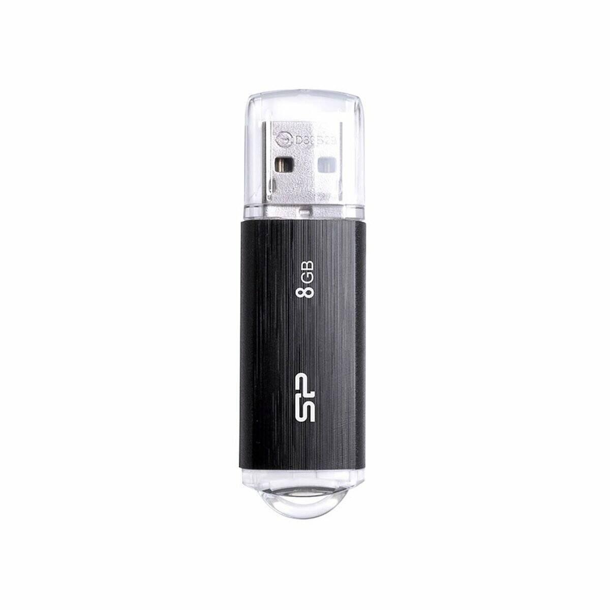 USB-Stick 8GB Silicon Power USB2.0 U02 Plastic Black