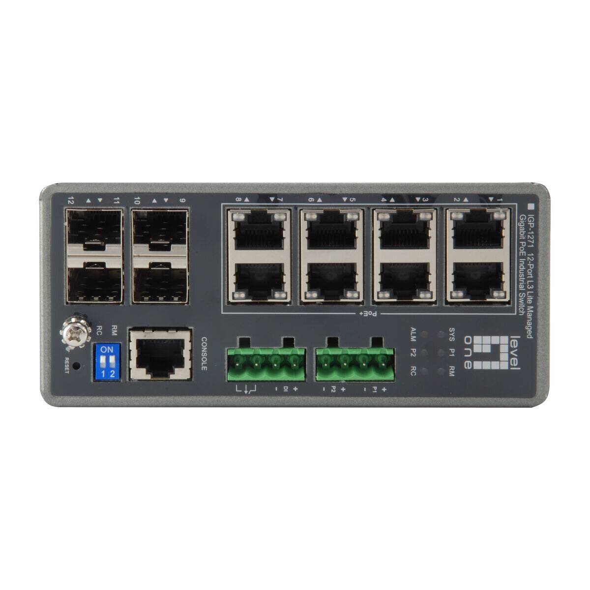 LevelOne Switch 8x GE IGP-1271 4xGSFP 240W 8xPoE+