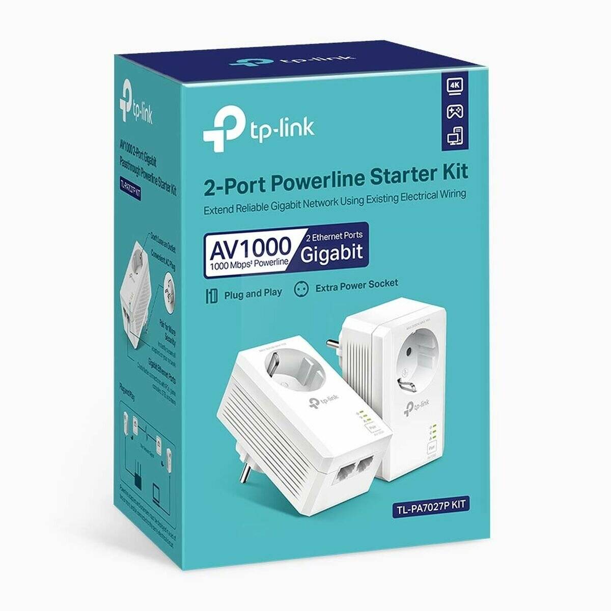 Powerline TP-Link TL-PA7027P Kit AV1000 2-Port