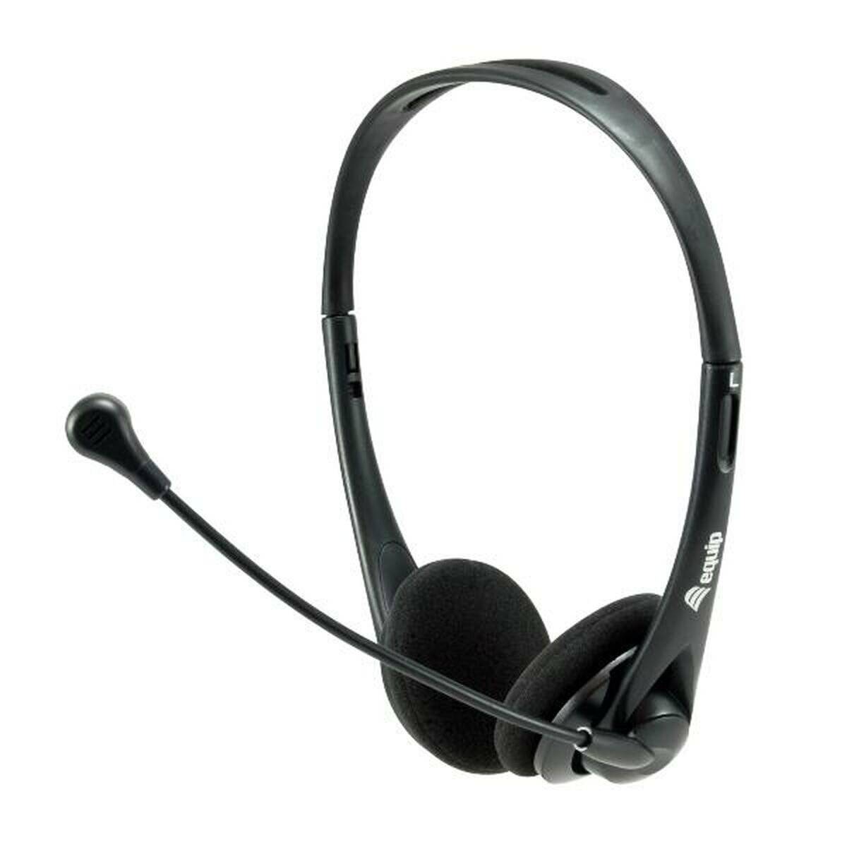 Schwarzes Over-Ear-Headset mit Mikrofon an verstellbarem Schwenkarm, entwickelt für persönlichen oder professionellen Audiogebrauch.