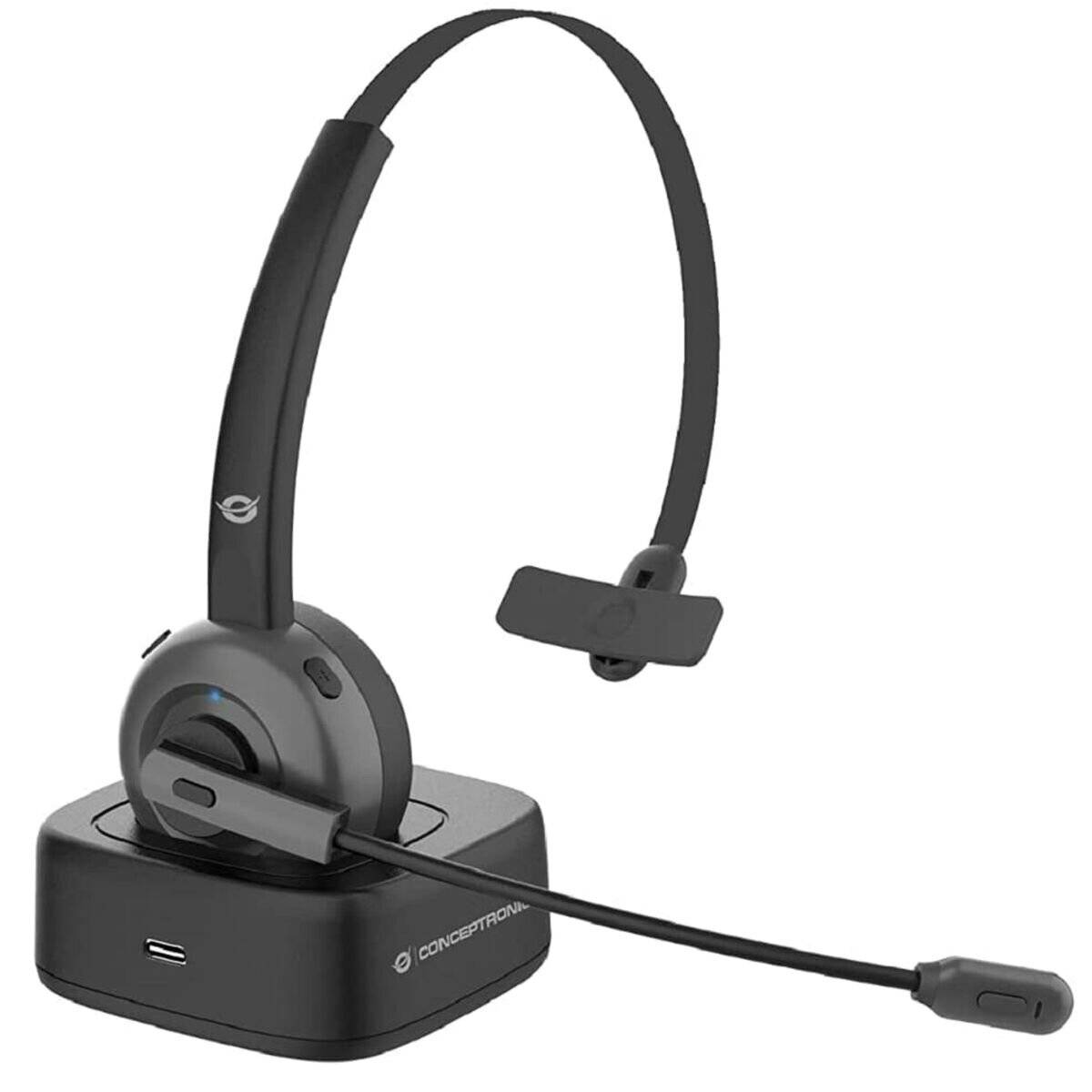 CONCEPTRONIC Headset Wireless Bluetooth mit Ladest.+ Ada. sw