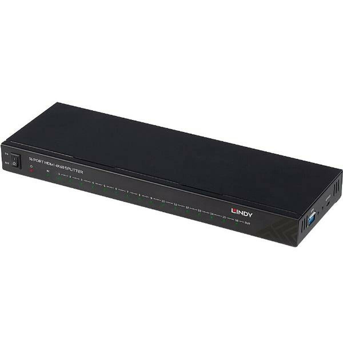 Ein HDMI-Splitter mit mehreren Ausgängen, entwickelt zur Verteilung eines einzelnen HDMI-Signals auf mehrere Displays, hergestellt von Lindy.