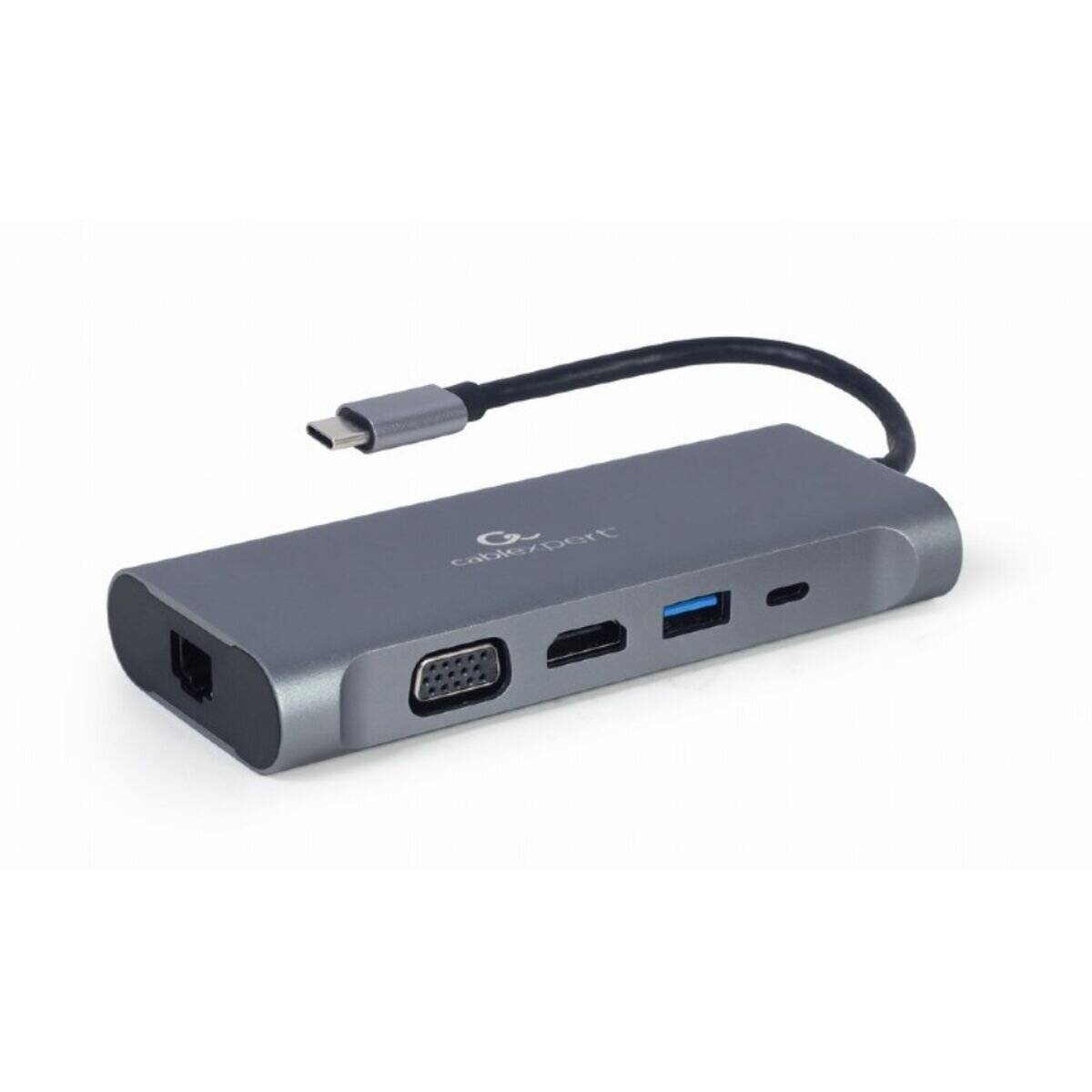 gembird USB Typ-C 7-in-1 Kombi Adapter spacegrau
