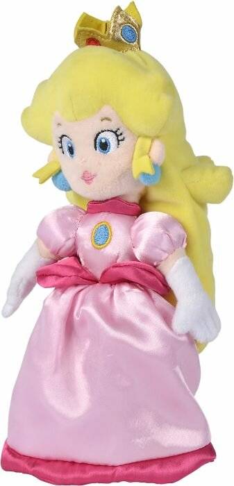 Eine Plüschpuppe einer Cartoon-Prinzessin mit gelben Haaren, einem rosa Kleid und einer Krone.