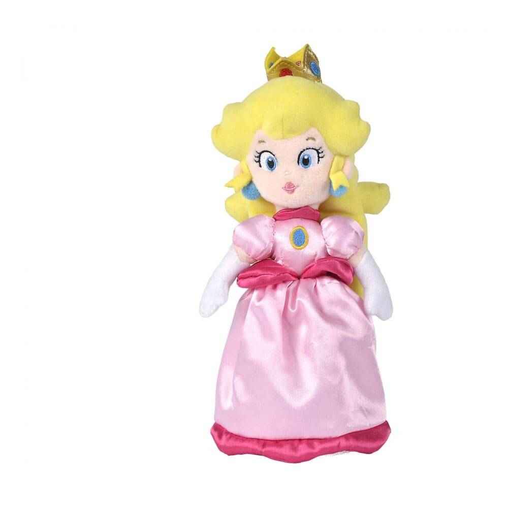 Eine Plüschpuppe einer Prinzessin mit gelben Haaren, die ein rosa Kleid und eine Krone trägt.