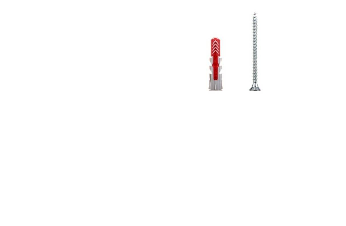 fischer Dübel DUOPOWER 8x40 S LD (hellgrau/rot, 50 Stück, mit Schraube)