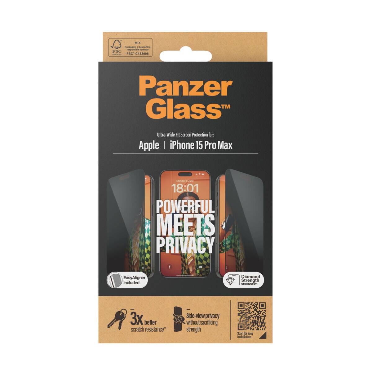 Panzer Glass Displayschutz für Apple iPhone 15 Pro Max, mit der Aufschrift 