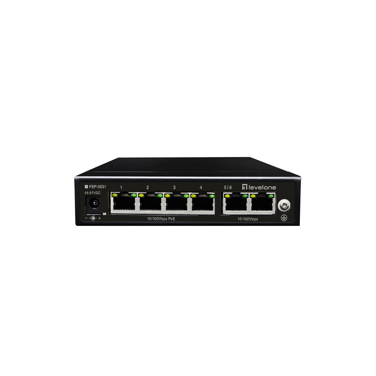 LevelOne FEP-0631 6-Port Fast Ethernet, 4-Port PoE