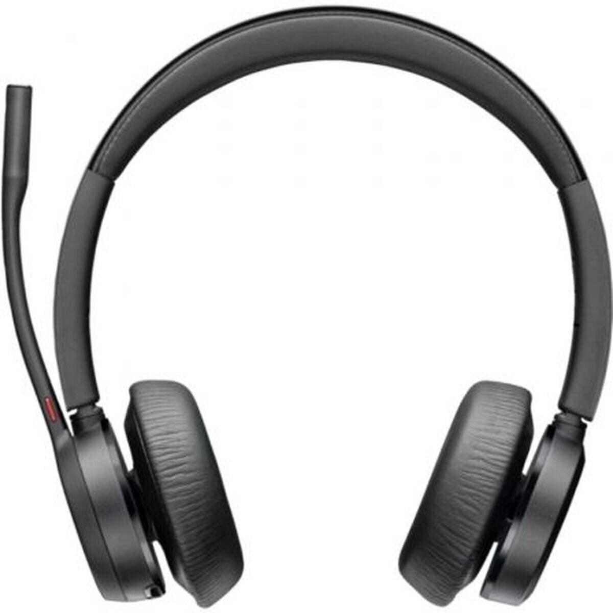 Schwarze Over-Ear-Kopfhörer mit angebrachtem Mikrofon, geeignet für Kommunikation oder Gaming.