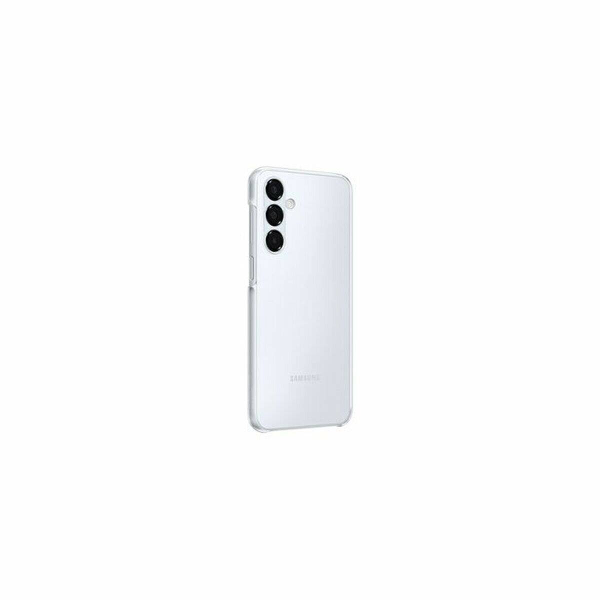 Ein schlankes weißes Smartphone mit drei Rückkameras und einem minimalistischen Design.