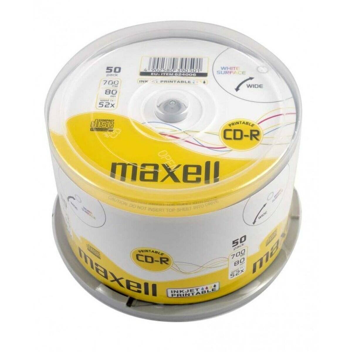 Maxell CD-R 80 Inkjet white, Cake 50