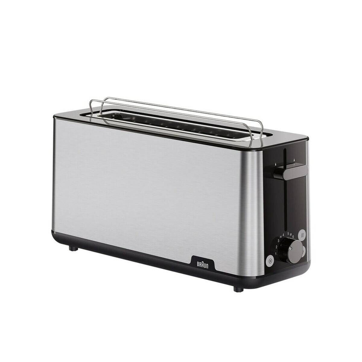 Langschlitz-Toaster Purshine Ht 1610 Bk (Edelstahl/Schwarz, 1.030 Watt, FüR 2 Scheiben Toast)