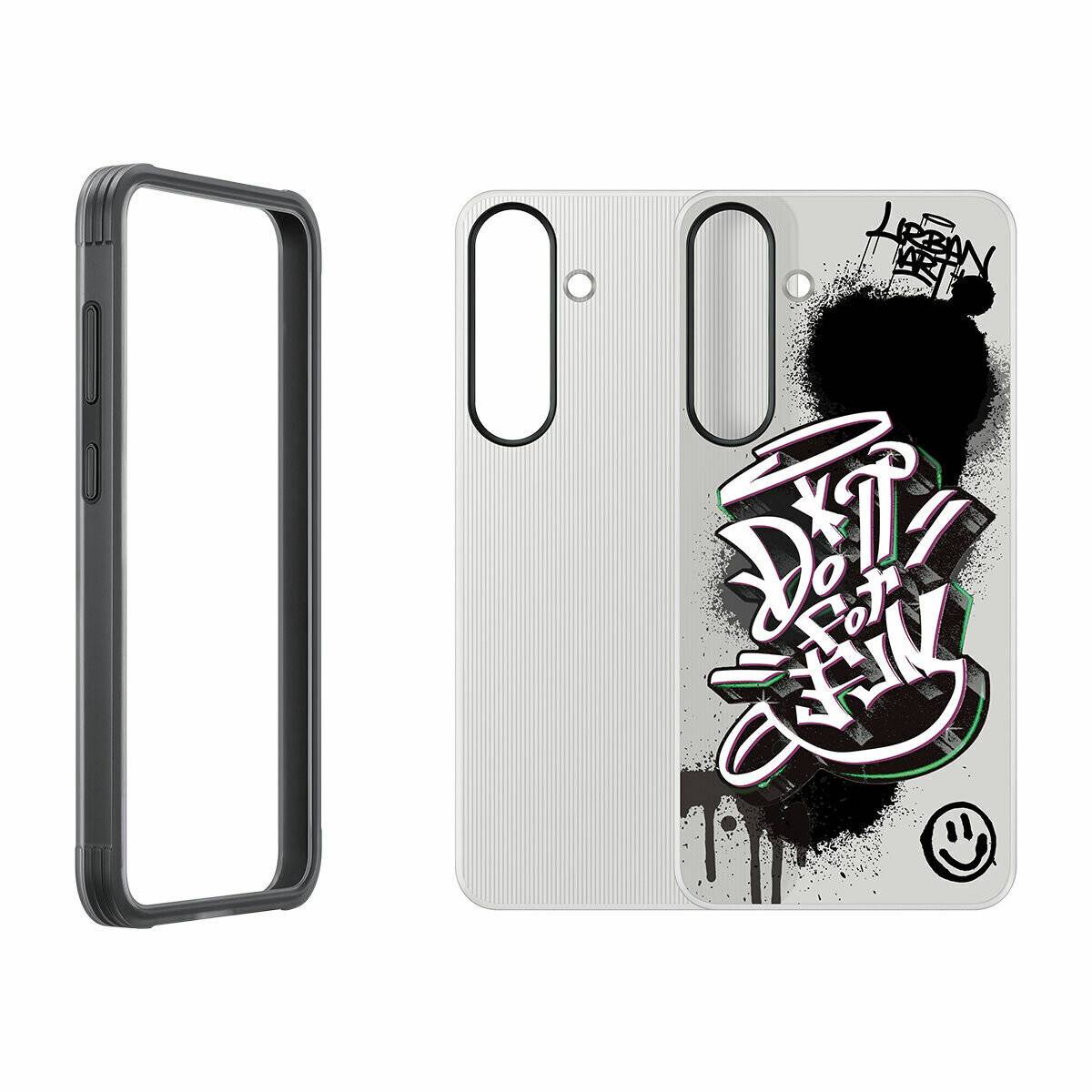 Smartphone-Hülle mit Graffiti-Design, das den Text 