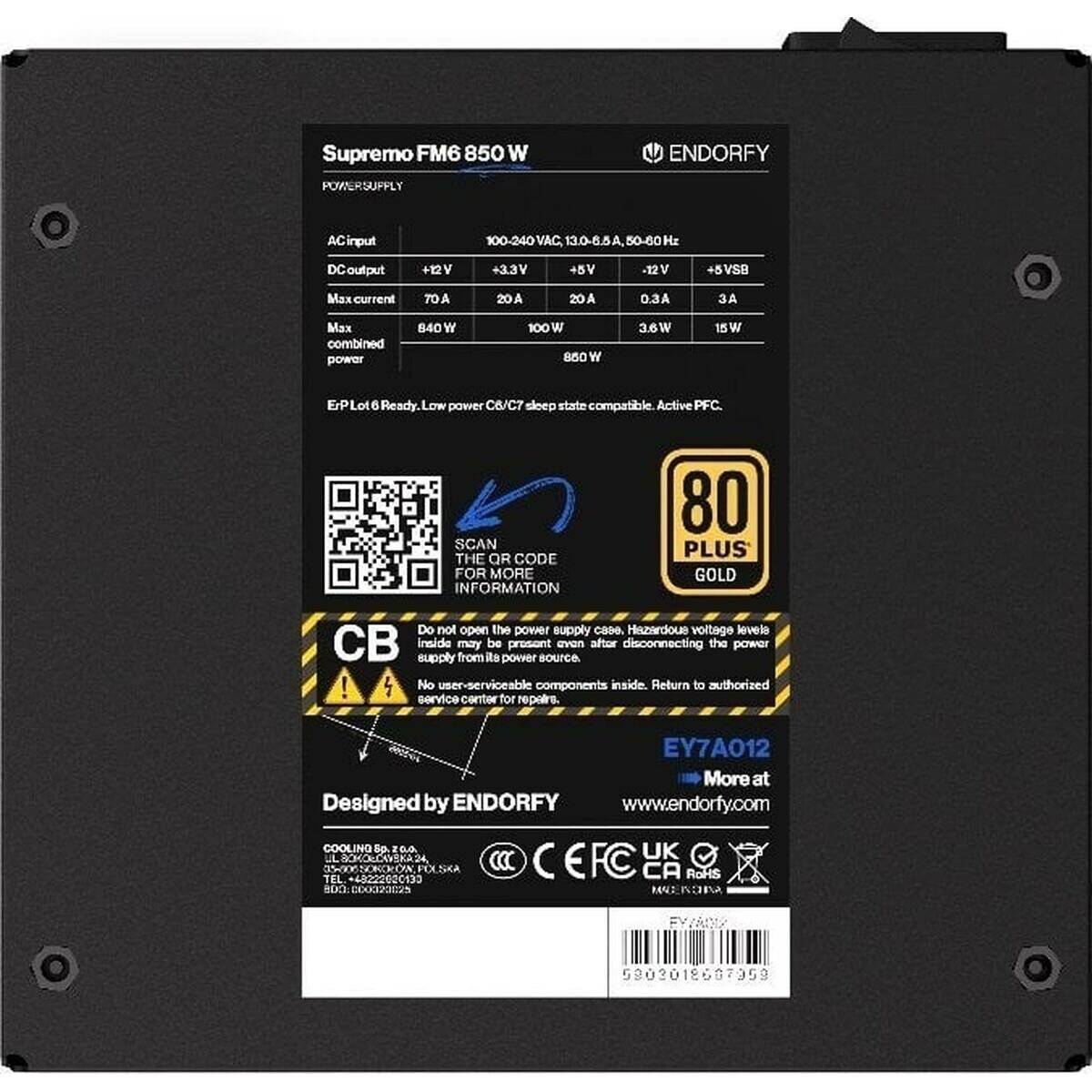 Supremo Fm6 850 W (Schwarz, Kabel-Management, 850 Watt)