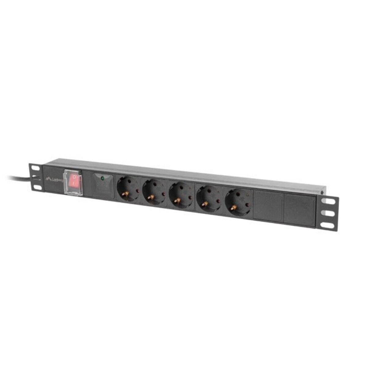 Lanberg PDU 19 LANBERG 1U 16A 2M 5X SCHUKO OUTLETS BLACK
