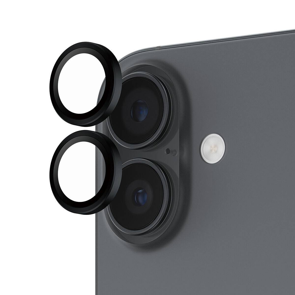 Nahaufnahme der Dual-Kameraobjektive und des Blitzes auf der Rückseite eines Smartphones, die das Design und die Funktionskomponenten präsentiert.