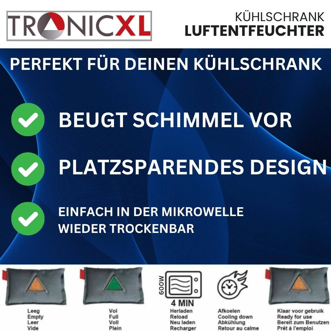 2x Kühlschrank Luftentfeuchter mit Hänger Feuchtigkeitsabsorber Kissen wiederverwendbar - Zubehör Kondenswasser Stop Entfeuchterbeutel Luft Entfeuc