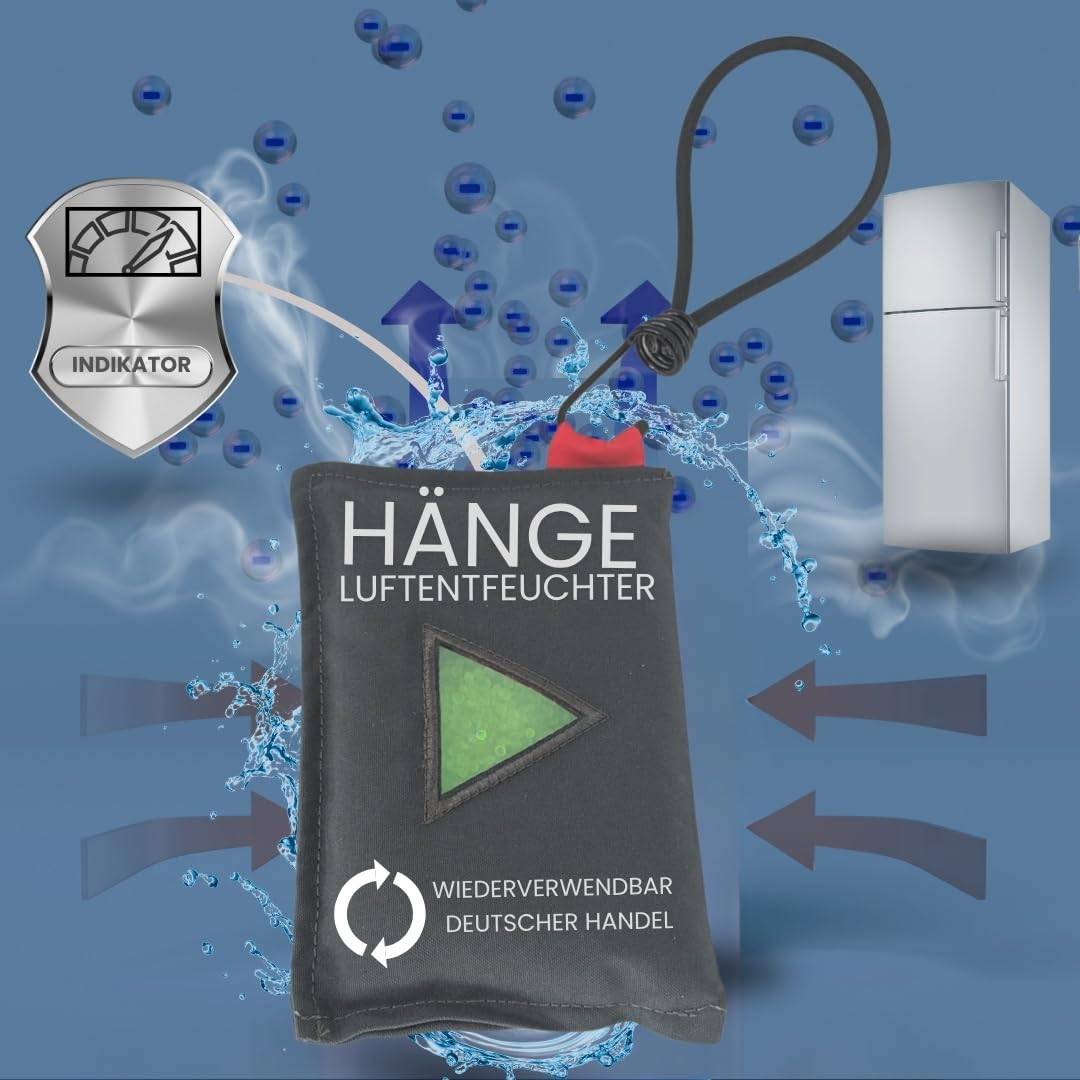 2x Kühlschrank Luftentfeuchter mit Hänger Feuchtigkeitsabsorber Kissen wiederverwendbar - Zubehör Kondenswasser Stop Entfeuchterbeutel Luft Entfeuc