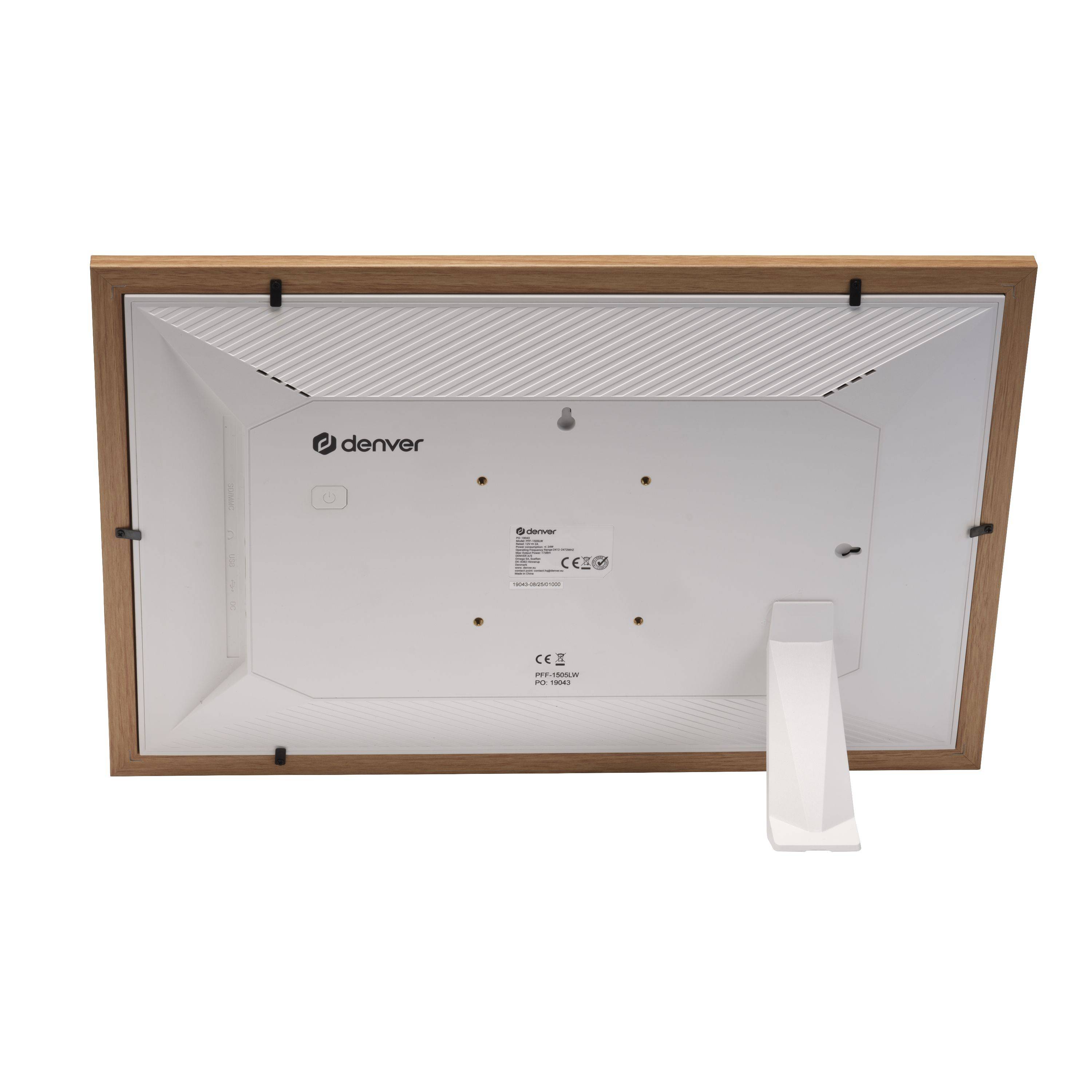 Denver PFF-1505LW Digitaler 15,6″ WLAN Bilderrahmen mit Holzrahmen, Full HD Touchscreen & Frameo App