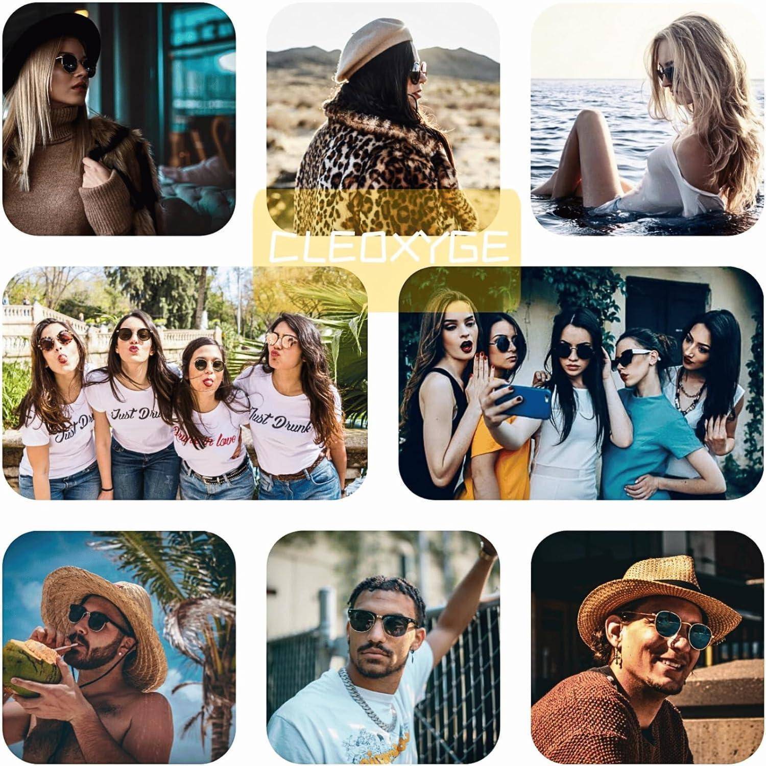Eine Collage von stilvollen Menschen, manche in Gruppen und andere einzeln posierend. Jede Szene vermittelt eine entspannte, modische und jugendliche Atmosphäre.