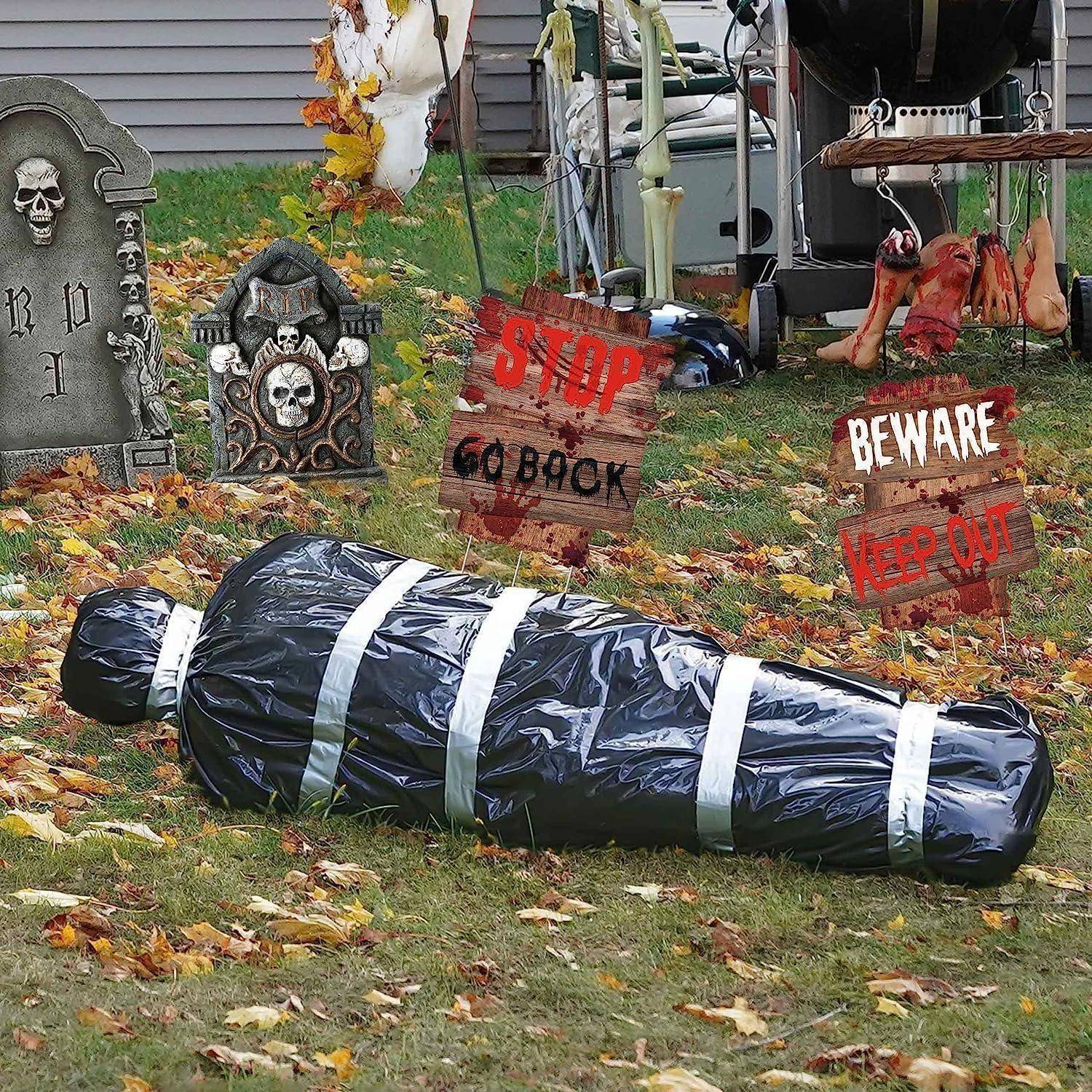 Halloween Deko Leichensack Requisiten Schwarz Gruselige Garten