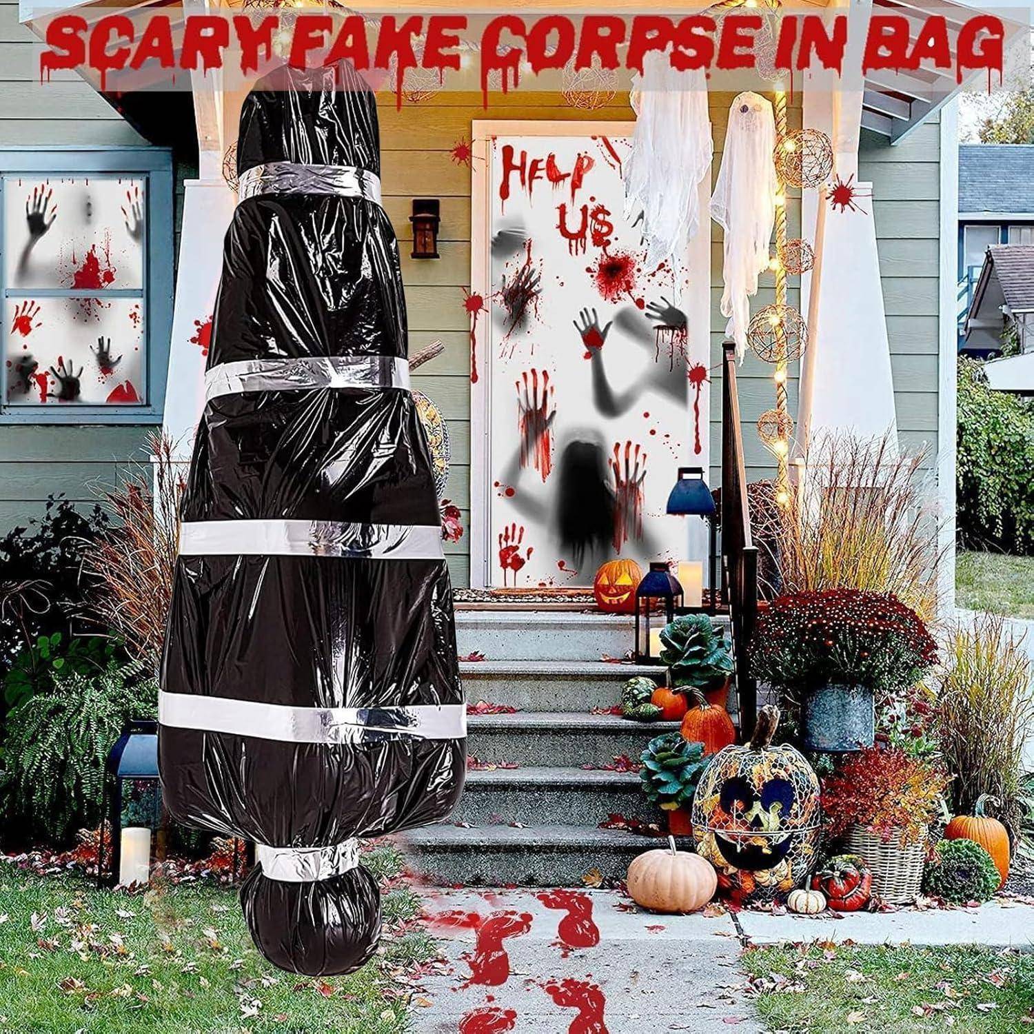 Halloween Deko Leichensack Requisiten Schwarz Gruselige Garten
