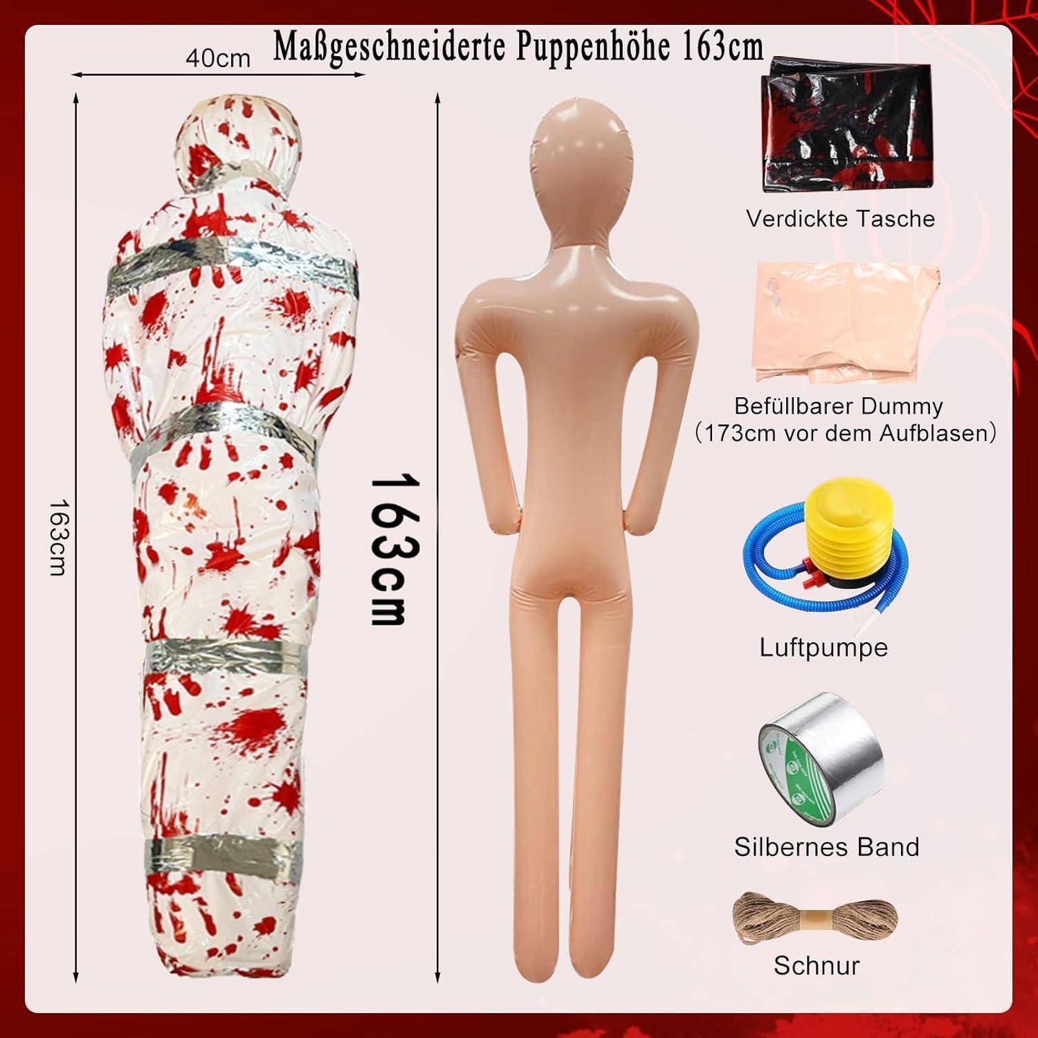 Halloween Deko Leichensack Requisiten Aufblasbar Weiß 2024 Neu
