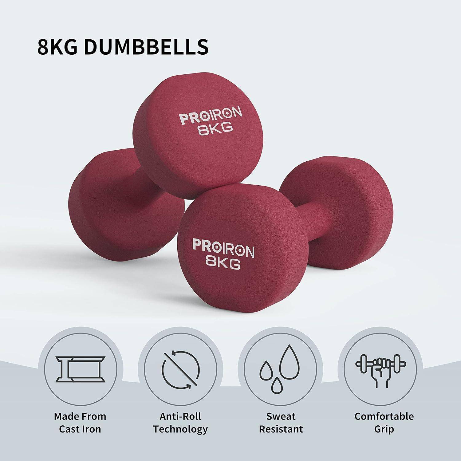 Neopren Kurzhanteln Set 2er Frauen Gymnastik Yoga Pilates Kinder 2x8KG