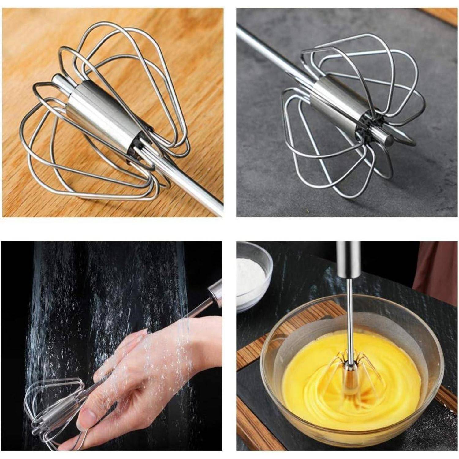 Schneebesen Mixer Edelstahl Push Rührer Milchaufschäumer Mischgerät