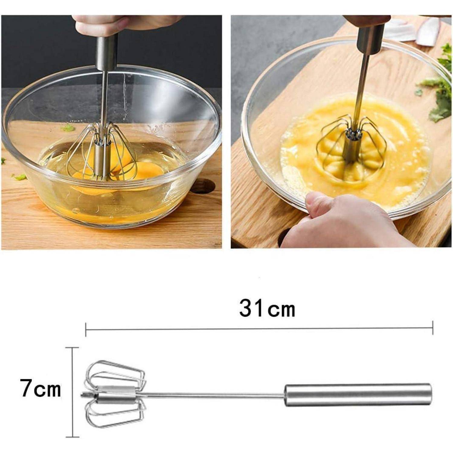 Schneebesen Mixer Edelstahl Push Rührer Milchaufschäumer Mischgerät