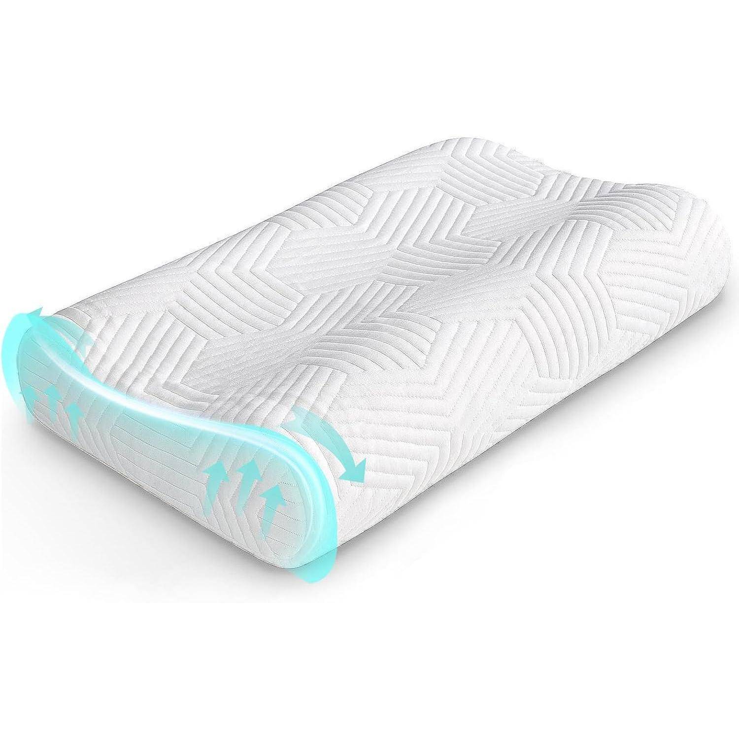 Höheneinstellbares Memory Foam Nackenstützkissen 50x36 cm