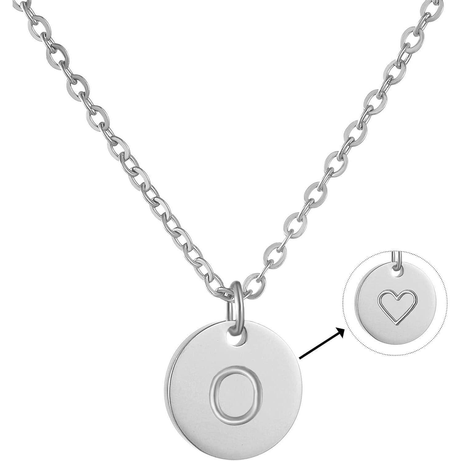 Damen Initialen Kette Buchstaben Anhänger Gold/Rosegold/Silber Herzen
