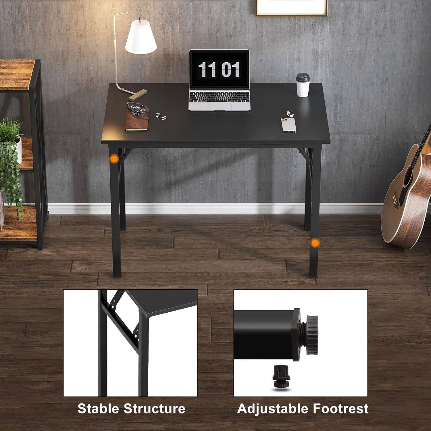 Klapptisch Computertisch 80x40x75cm Schwarz Büroarbeitsplatz Home