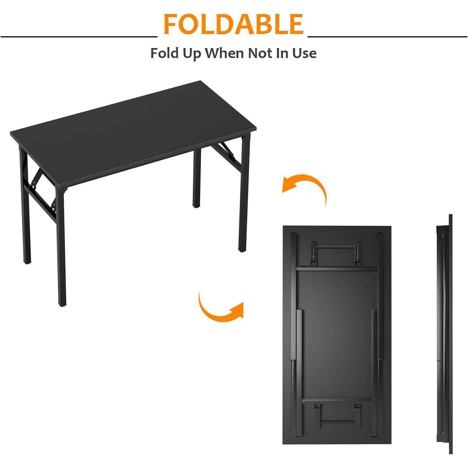 Klapptisch Computertisch 80x40x75cm Schwarz Büroarbeitsplatz Home