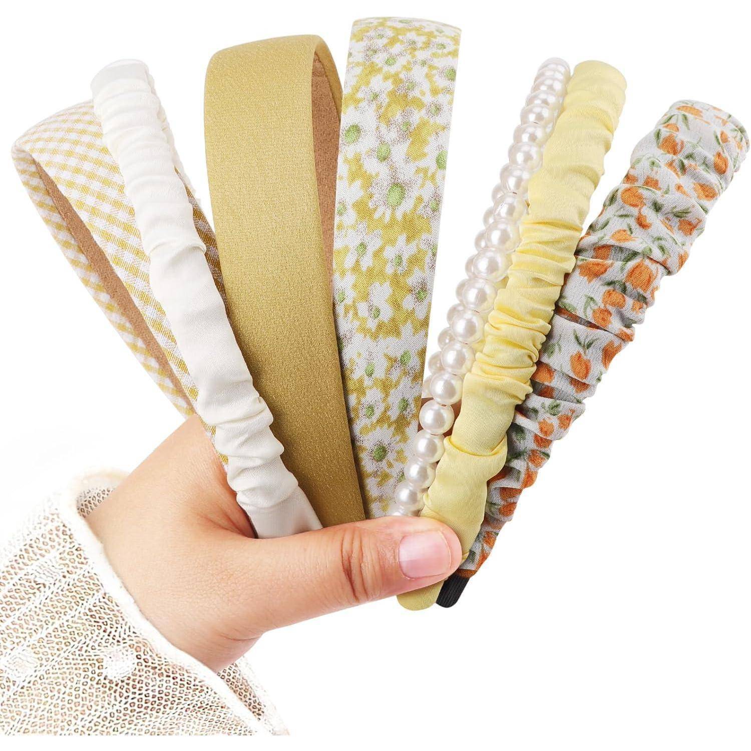 Haarreifen Set Damen Stirnband Blumen Vintage 7er Pack