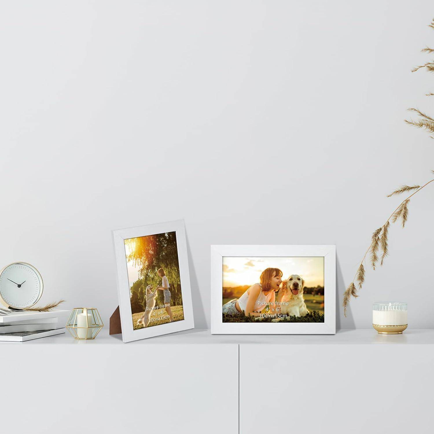 Bilderrahmen 15er Set 10x15 MDF Collage Fotos Wand Tisch 10x15cm Weiß
