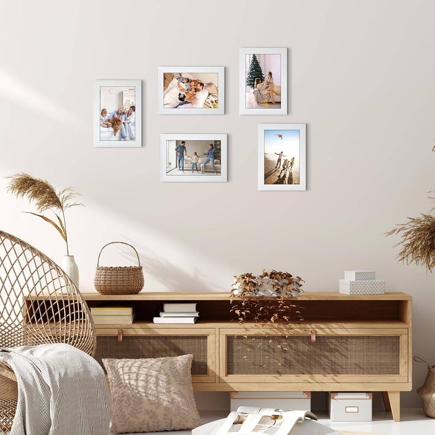 Bilderrahmen 15er Set 10x15 MDF Collage Fotos Wand Tisch 10x15cm Weiß