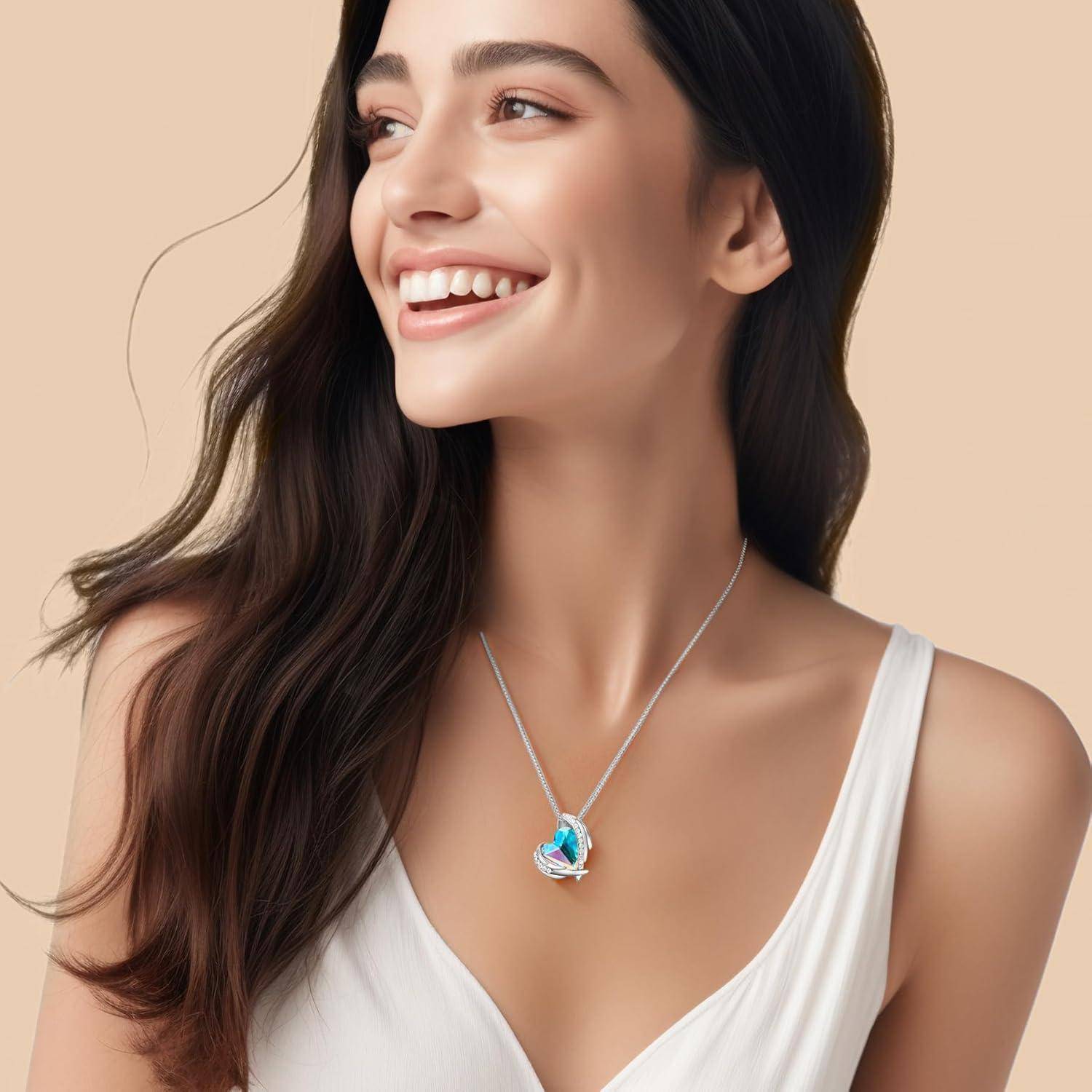 Halskette Damen Rosegold Herz Geschenkverpackung Rhodinierung Bunte