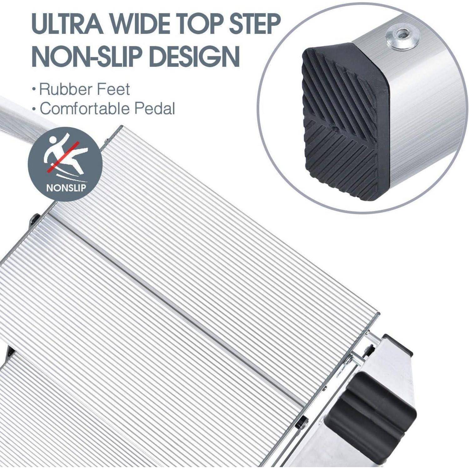 Trittleiter Klapptrittleiter Aluminium Handlauf 2 Stufen Silber