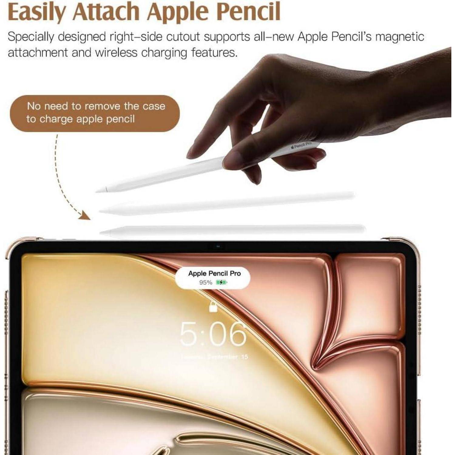 Hülle iPad Air 11 Zoll M3 Transparent AutoSchlaf Milch Kaffee