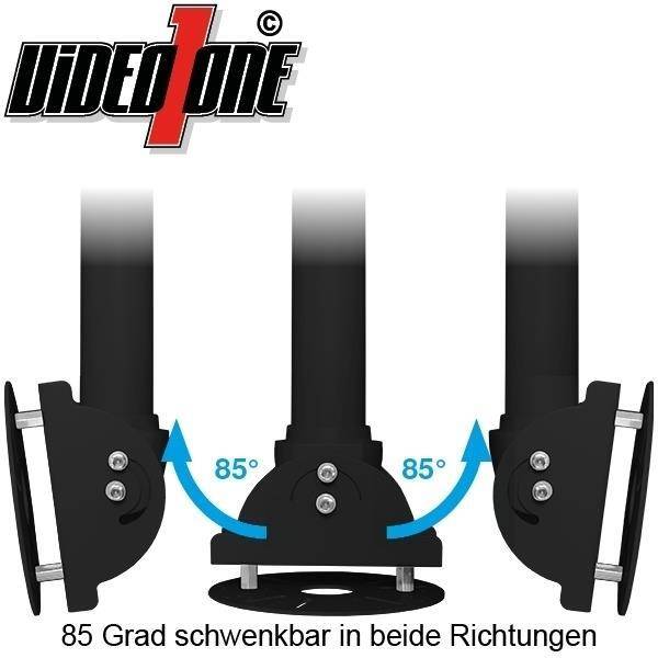 Video1one Video1one VO-CM1001-BLACK, Universeller Teleskop-Deckenhalter, schwarz: Länge: von 0.77 Meter bis 1.28 Meter