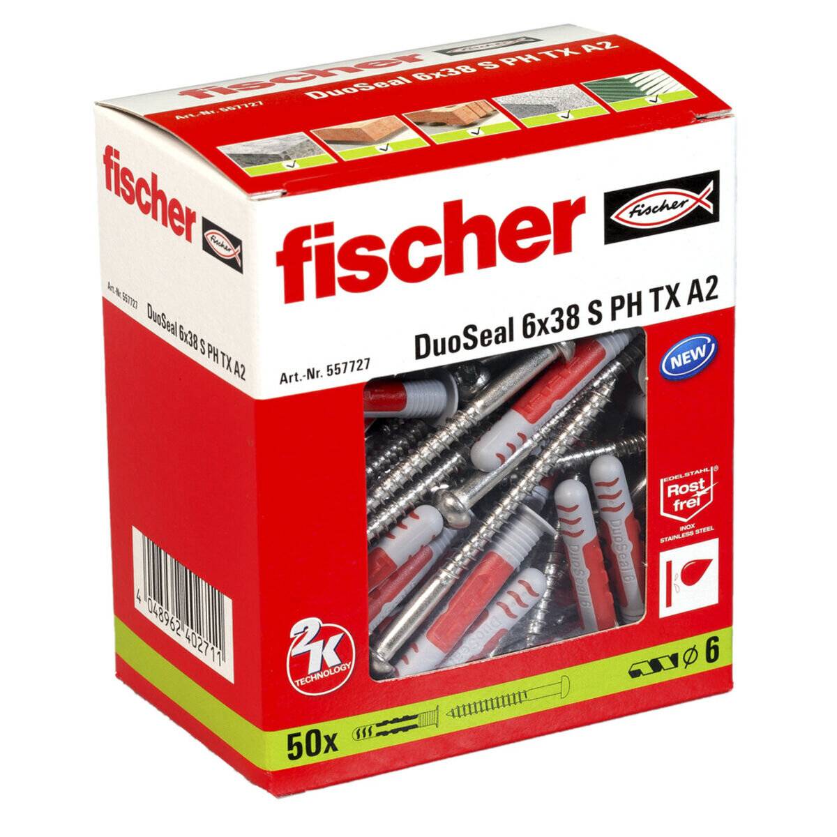 Fischer 50x DuoSeal 6x38 S A2 - 557727