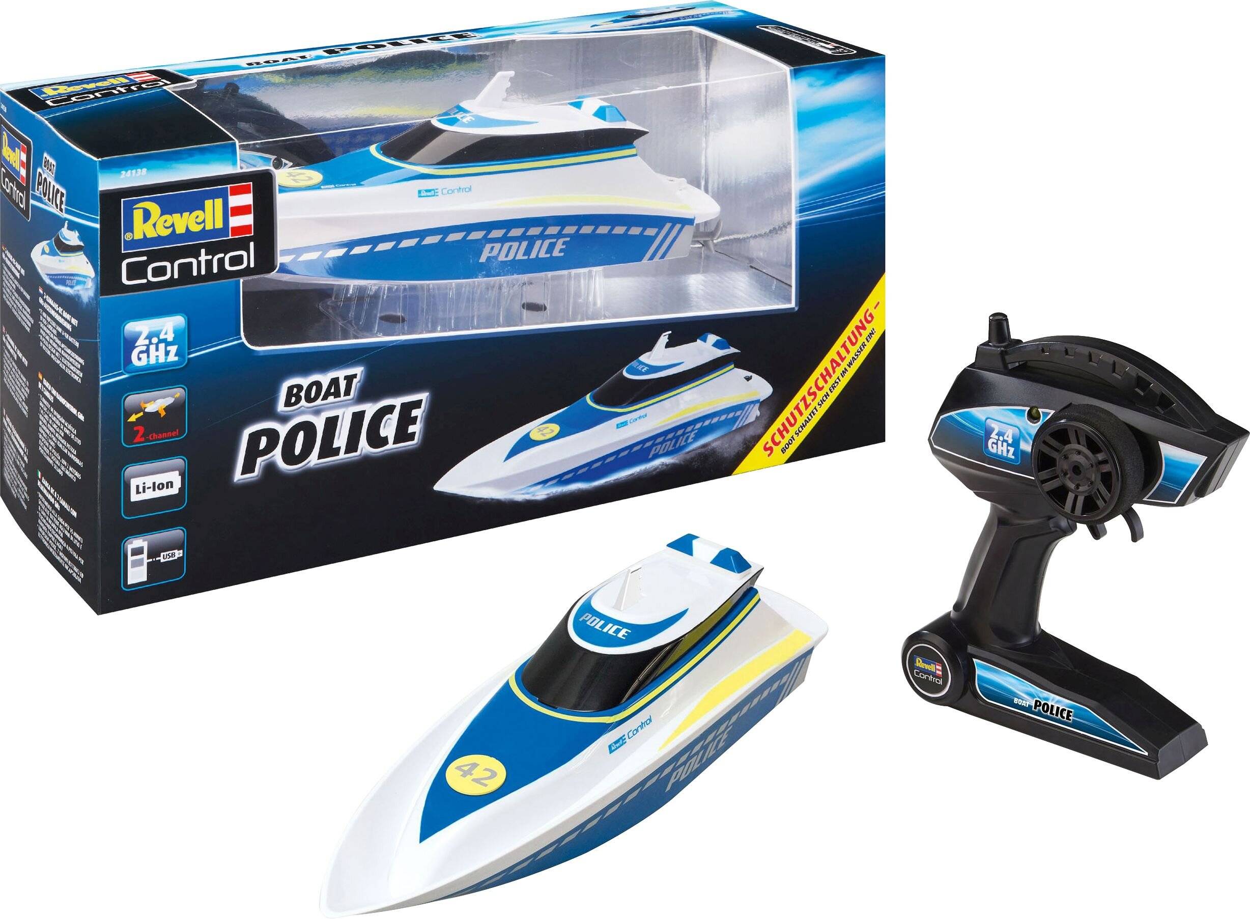 Revell Boat POLICE, RC (weiÃ  /blau)