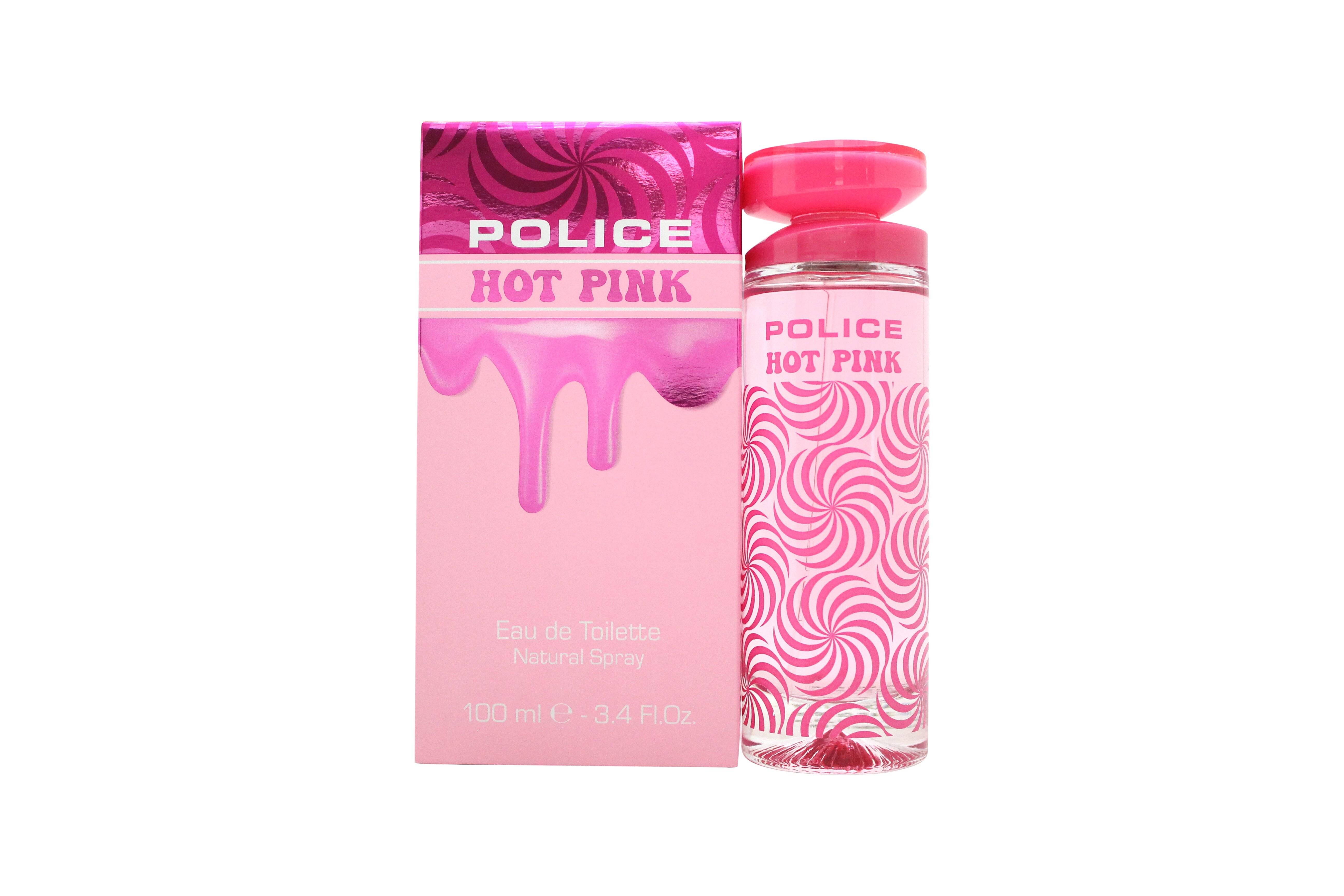 Eine pinke Parfümflasche mit der Aufschrift 