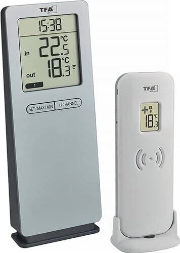 TFA 30.3071.54 silber LOGO 2.0 Funk-Thermometer