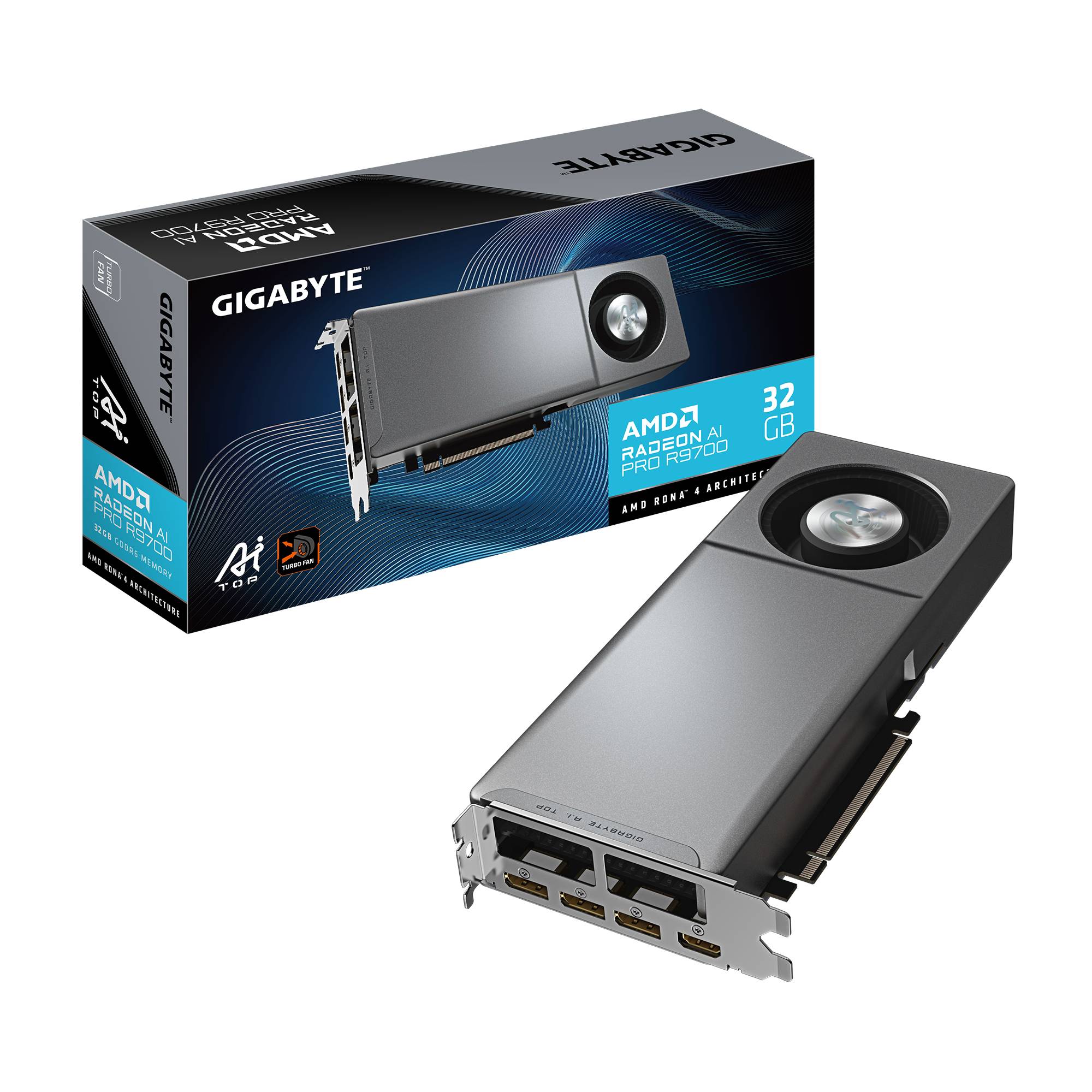 Gigabyte Radeon Pro 9700 AI TOP 32GB GDDR6 HDMI 3xMini DP
