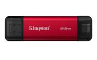 Kingston 512GB USB-Stick mit rotem Gehäuse und schwarzen Endkappen auf weißem Hintergrund