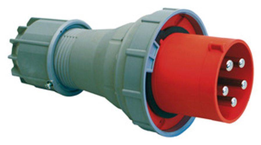 Ein großes industrielles Rohr mit blauer Außenseite und roter Innenseite, das einen Teil eines Verbindungsmechanismus zeigt, wahrscheinlich in der Ingenieur- oder Baubranche verwendet.